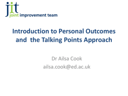 Personal outcomes approach