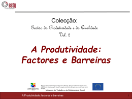 Barreiras da produtividade - Biblioteca Digital do IPG