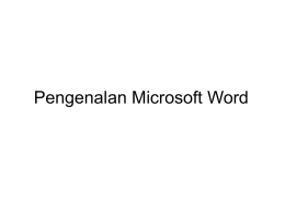Pengenalan Microsoft Word