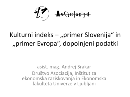 Kulturni indeks – „primer Slovenija“ in „primer Evropa