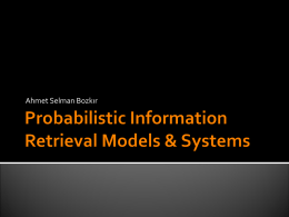 Probabilistic Information Retrieval