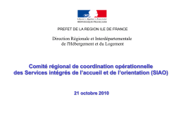 les documents du comite régional du SIAO 21/10/2010