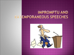 Impromptu speech PowerPoint
