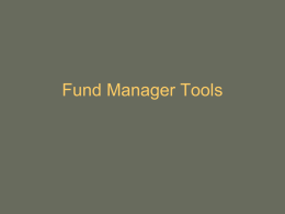 Fund Manager Tools - Office of Research Administration