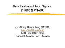 Basic audio features