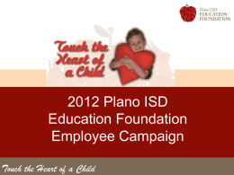 Coordinator presentation - Plano Independent School District
