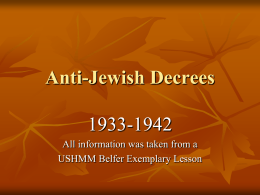 Anti-Jewish Decrees PowerPoint