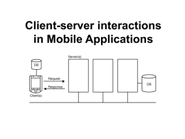 Client-server interactions in Mobile Applications