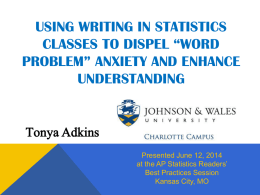 Using Writing in Statistics