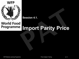 Import Parity Price - Food Security Analysis