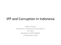 IPP and Corruption in Indonesia - Electricity Governance Initiative