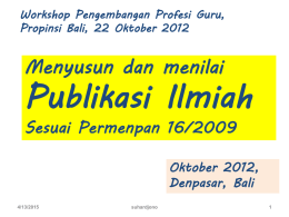 Workshop PI Bali 22 Okt 2012