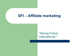 SFI – Affiliate marketing