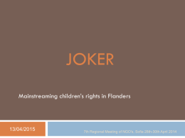 JOKER. Mainstreaming children`s rights in Flanders