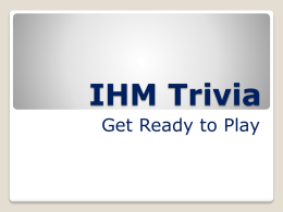 IHM Trivia Quiz  - Congregation of the Sisters, Servants of the