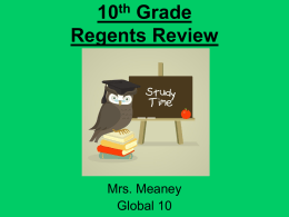 10th Grade Regents Review