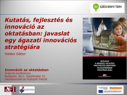 javaslat egy &aacute;gazati innov&aacute;ci&oacute;s strat&eacute;gi&aacute;ra