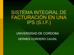 SISTEMA INTEGRAL DE FACTURACIÒN EN UNA IPS