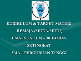 PETUNJUK PEMBINAAN REMAJA USIA 16 TAHUN