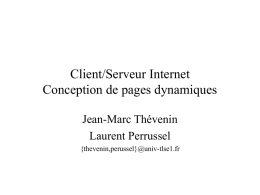 Client/Serveur Internet Conception de pages dynamiques