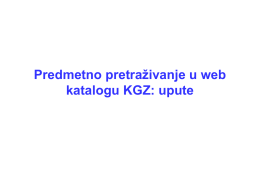 Predmetno označivanje i pretraživanje u online katalogu KGZ