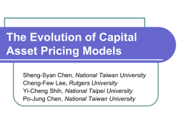The Evolution of Capital Asset Pricing Models