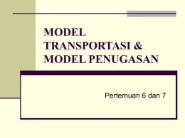 Model Transportasi & Model Penugasan SP