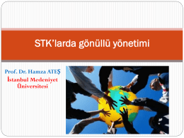 Prof. Dr. Hamza ATEŞ, STK`larda Üyelik ve Gönüllü Yönetimi