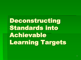 What Are Learning Targets?