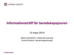 Informationsträff för beredskapsjouren 13 mars 2014