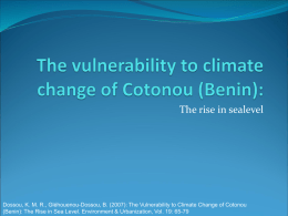 The vulnerability to climate change of Cotonou (Benin):