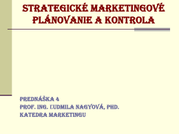 strategické marketingové plánovanie a kontrola