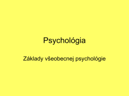 Základy všeobecnej psychológie