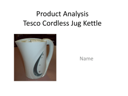 Product Analysis Tesco Cordless Jug Kettle