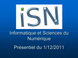 Diapositive 1 - Informatique et sciences du numérique au lycée