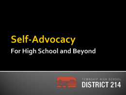 Self-Advocacy - High School District 214