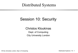 Distributed Systems - City University London