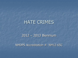 HATE CRIMES - New Mexico Law Enforcement Academy