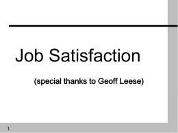 Job satisfaction and motivation