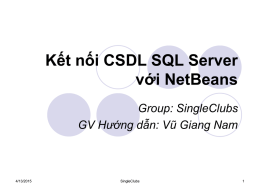 Kết nối CSDL SQL Server với NetBeans Group