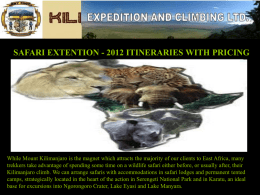 Click Here to View latest Safari Information. - Kili