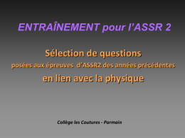 QUESTIONS d`ASSR - Collège Les Coutures