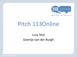 Pitch "113 online"" - Lucy Stut en Geertje van der Burgh