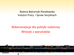 Bożena Balcerzak-Paradowska - konferencja