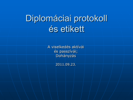 Diplomáciai protokoll és etikett