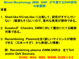 Mixed Morphology(MM)SNRが予感する新サイエンス