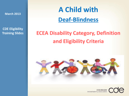 Deaf-Blindness - Colorado Department of Education