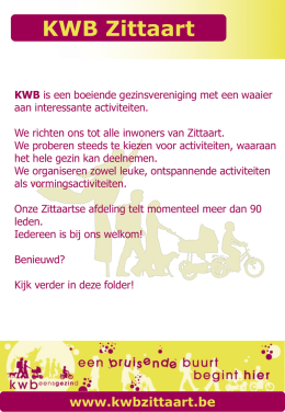 Slide 1 - kwbzittaart.be