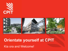 Student Services - CPIT International 2013, Christchurch, New