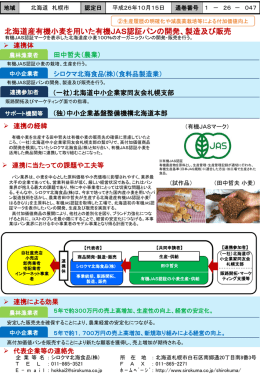 北海道産有機小麦を用いた有機JAS認証パンの開発、製造及び販売